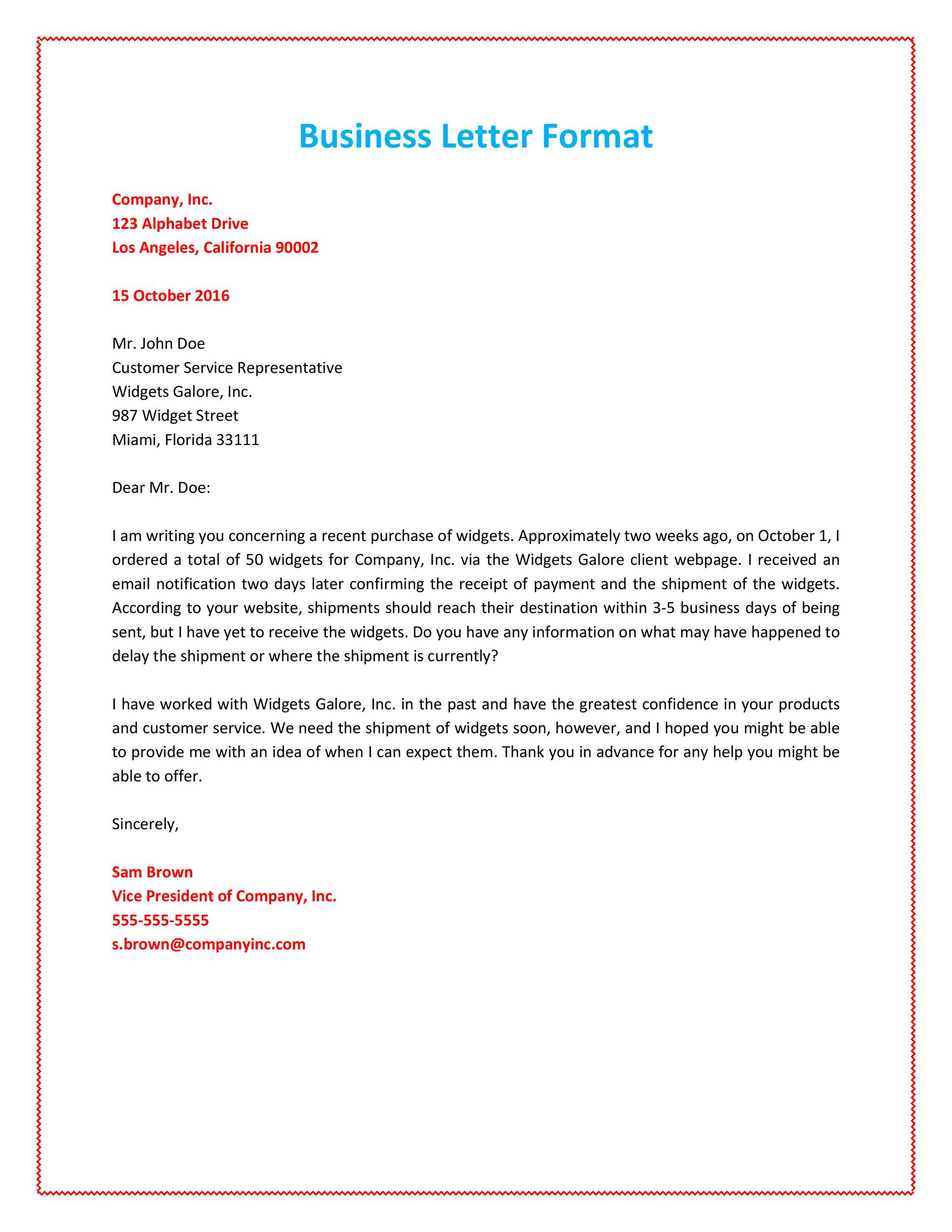 35 Formal Business Letter Format Templates & Examples 