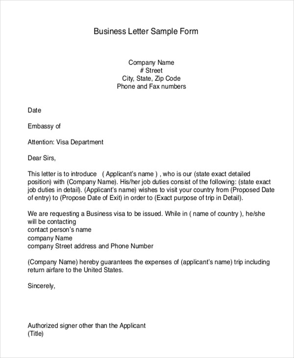 Business form Letter Template Free 12 Sample Business forms In Pdf Ms Word