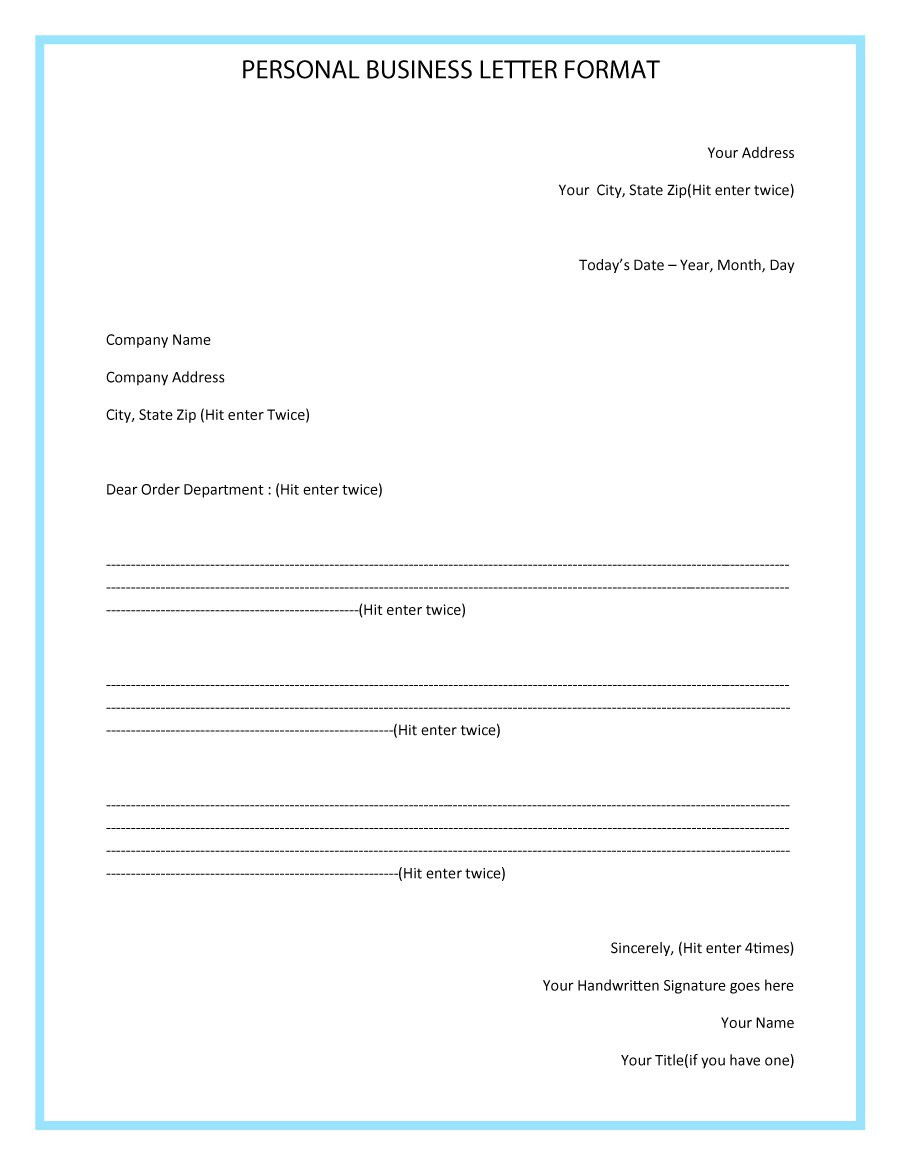 Business form Letter Template Sample Business Letters and forms Sample Standard
