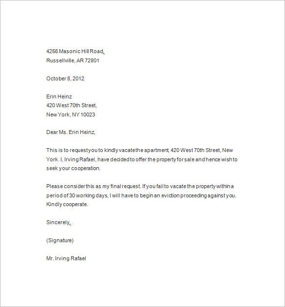 Letters Of Eviction Template 13 Sample Eviction Notice Templates Free Samples