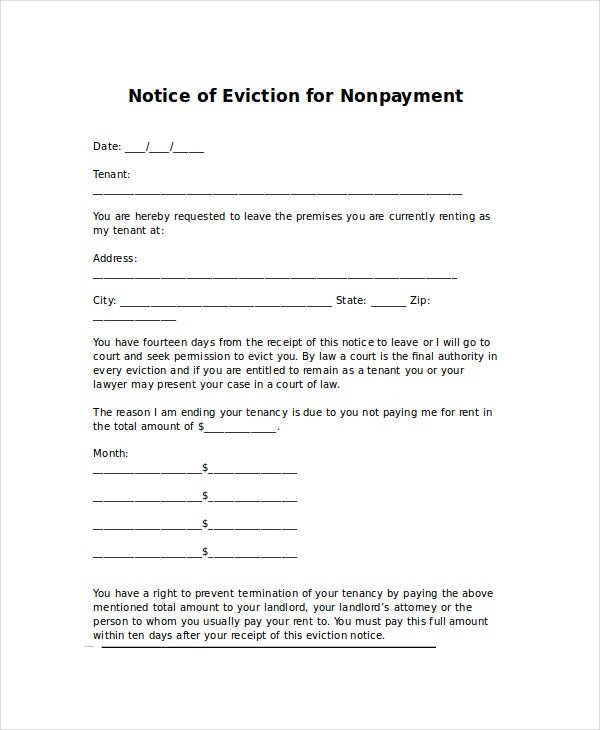 Letters Of Eviction Template Eviction Letters 10 Free Pdf Word Documents Download