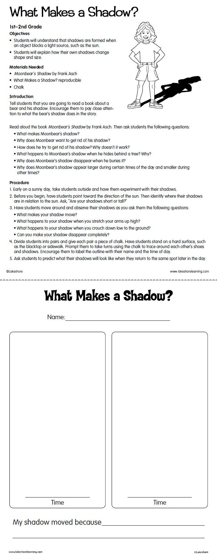 1st Grade Science Lesson Plans What Makes A Shadow Lesson Plan From Lakeshore Learning