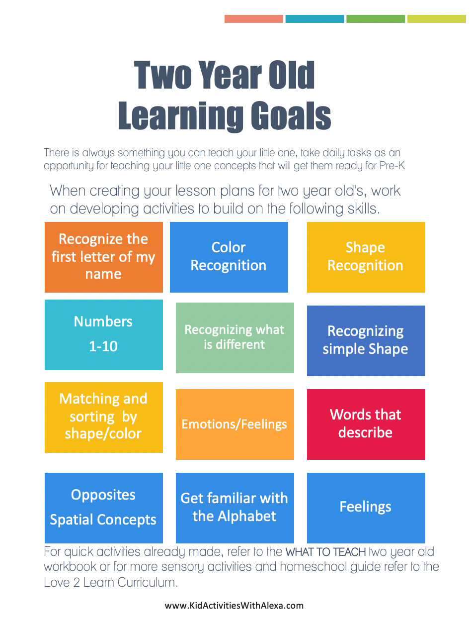 2 Year Old Lesson Plans Two Year Old Learning Goals Kid Activities with Alexa In
