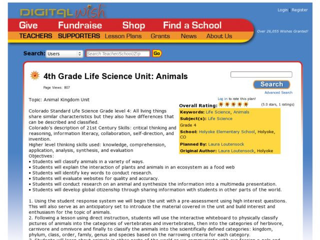 4th Grade Science Lesson Plans 4th Grade Life Science Unit Animals Lesson Plan for 4th