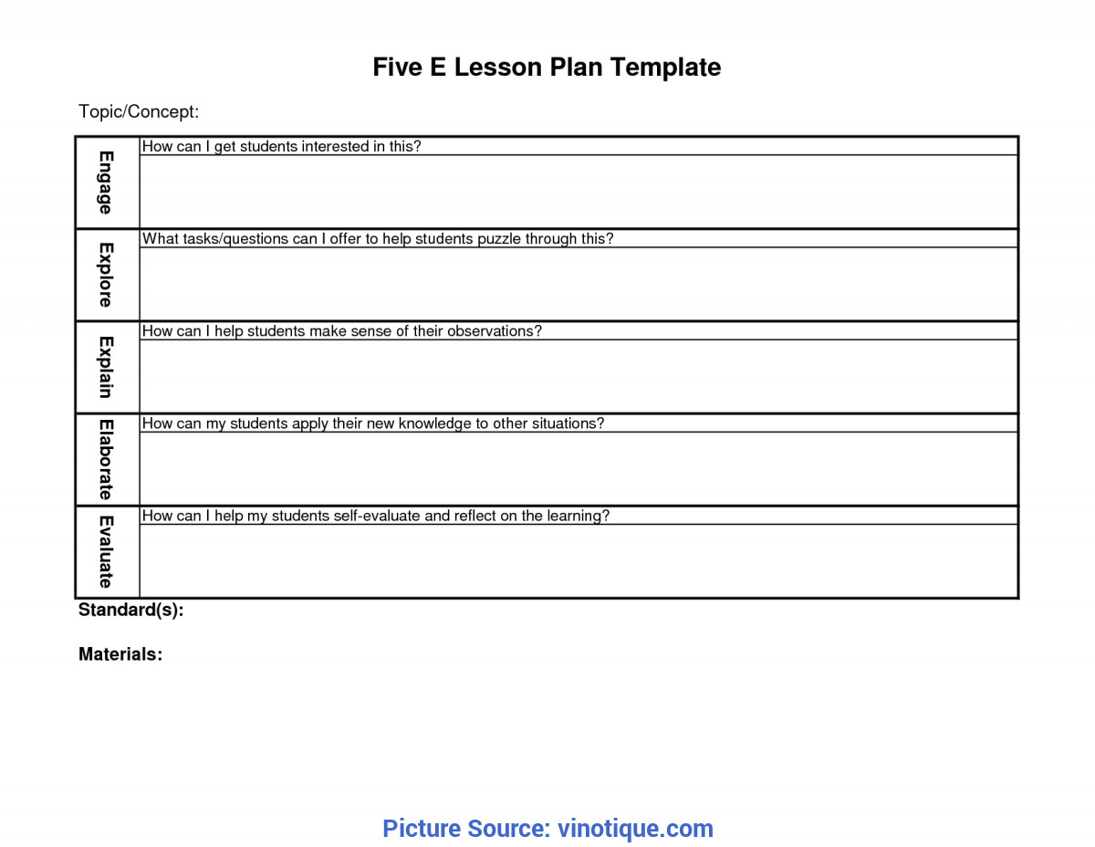 5 E Lesson Plan Template the 5e Lesson Plan is An Extremely Useful Way Of Planning