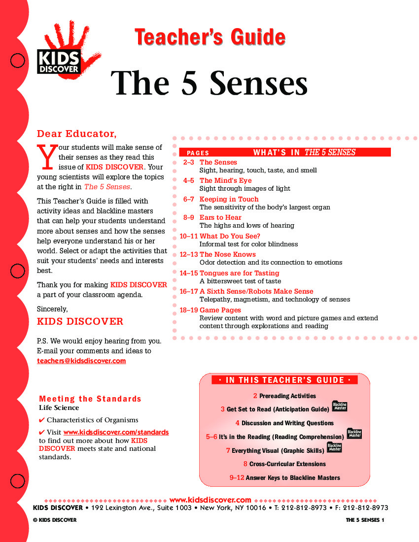 5 Senses Lesson Plans 5 Senses Kids Discover