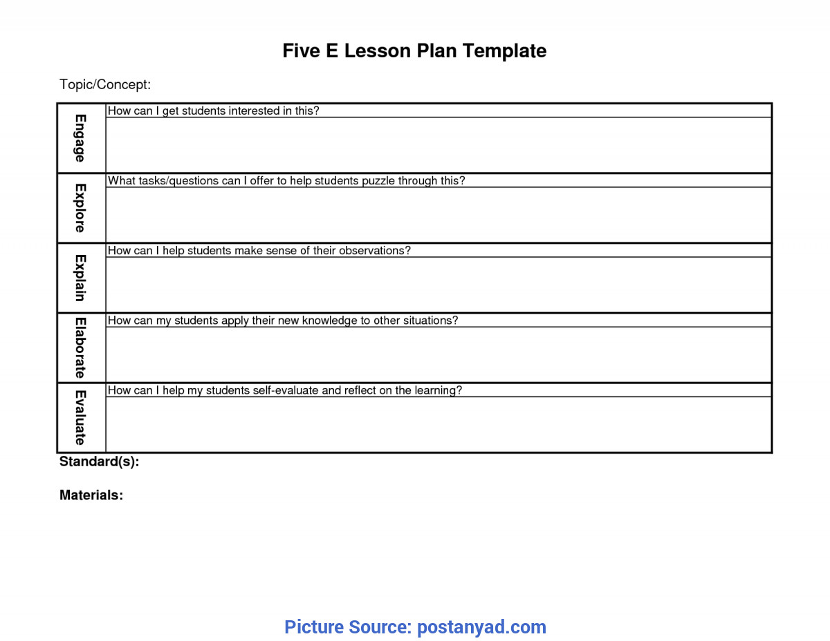 5e Lesson Plan Examples Good 5e Lesson Plan Science 5e Lesson Plan Template