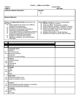 5e Lesson Plan Template Ngss 5e Lesson Plan Template by Jessica Dunegan