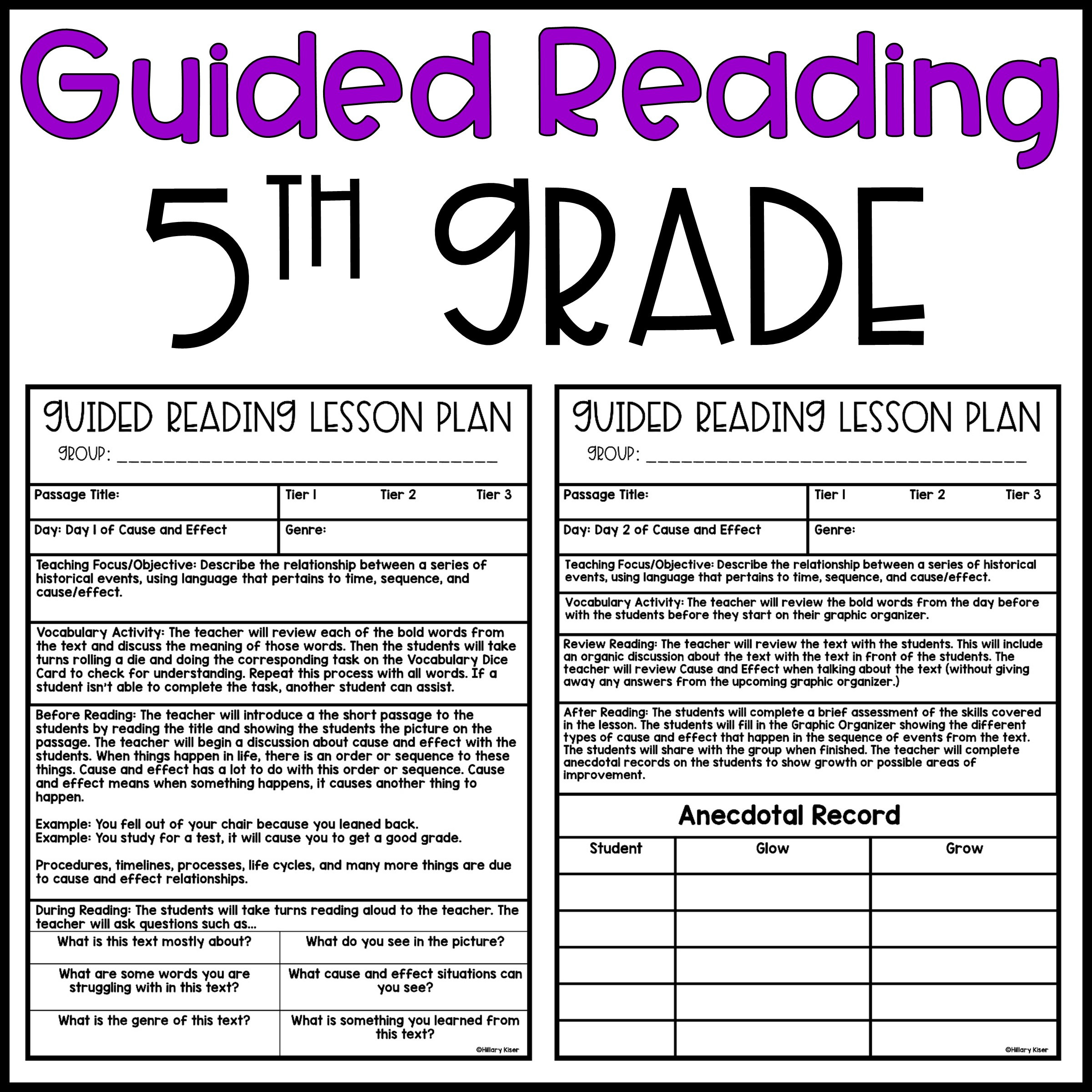 5th Grade Lesson Plans Guided Reading Lesson Plans 5th Grade Hillary S