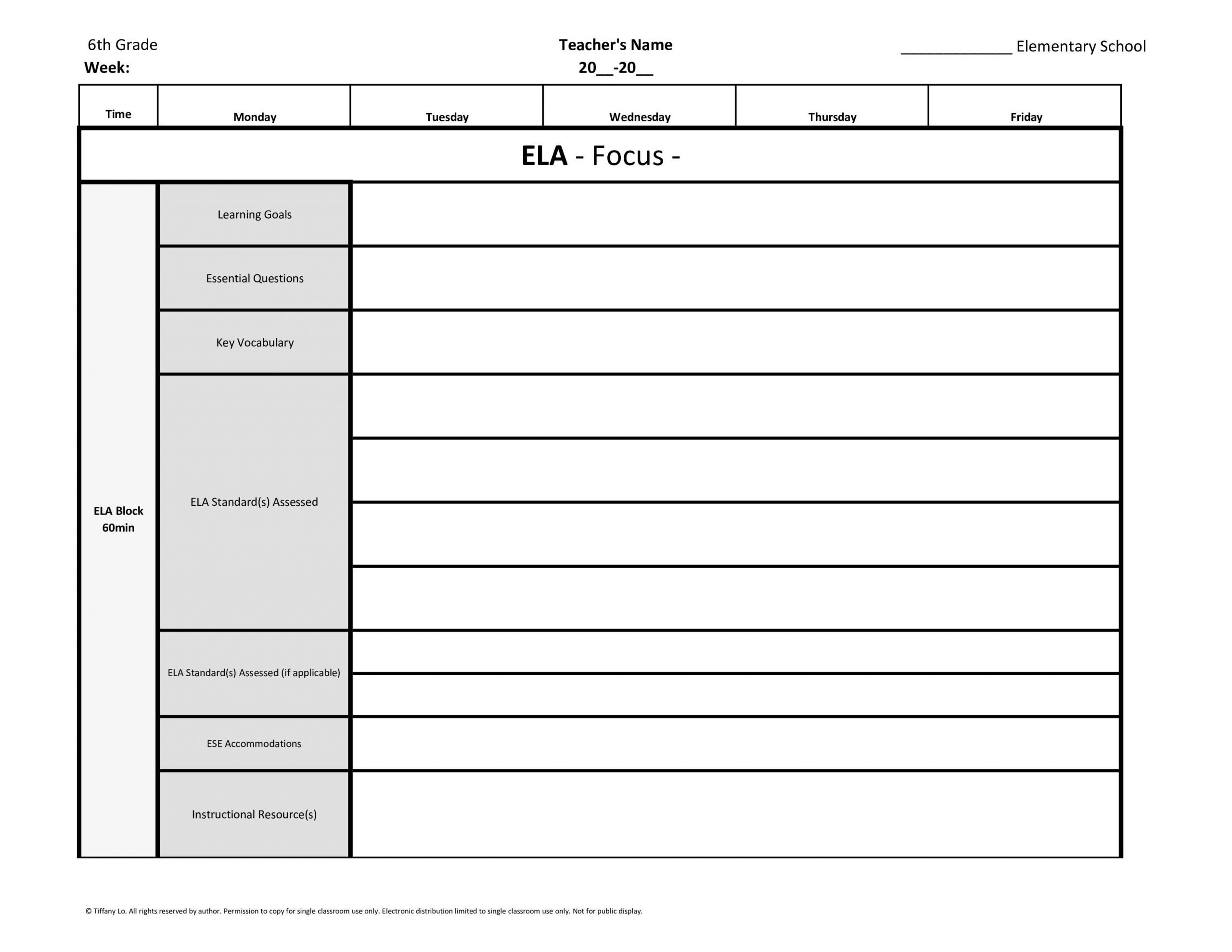 6th Grade Lesson Plans Daisy Blake