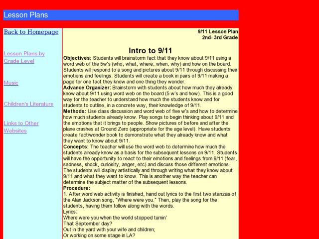 9 11 Lesson Plans Intro to 9 11 Lesson Plan for 2nd 3rd Grade