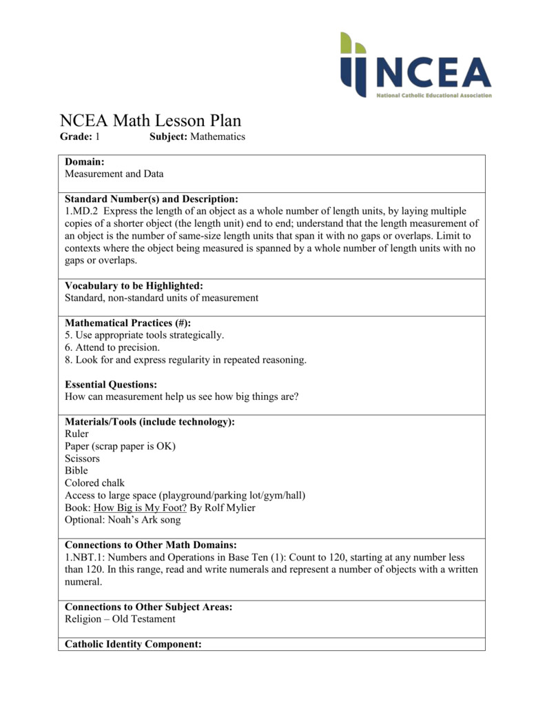 Algebra 1 Lesson Plans Ncea Math Lesson Plan Grade 1 Subject Mathematics Domain