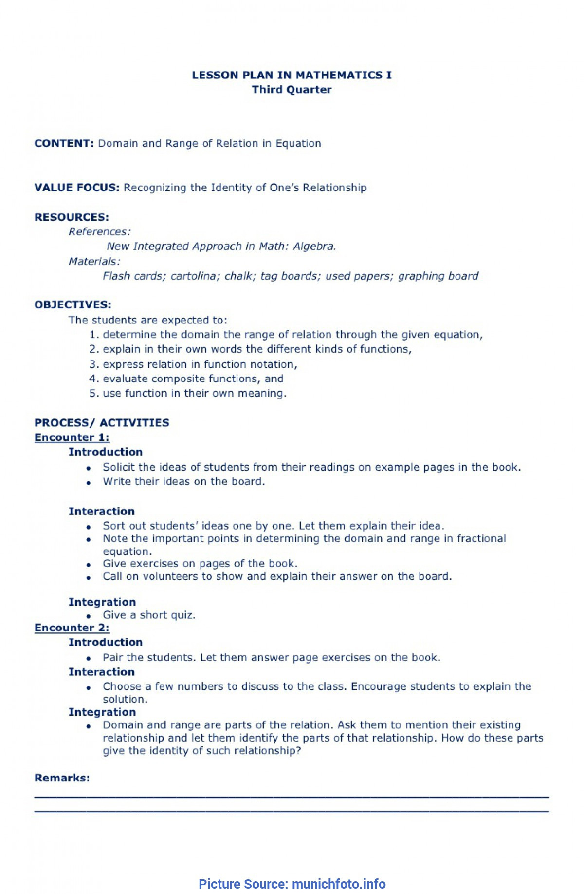 Algebra Lesson Plans Daisy Blake