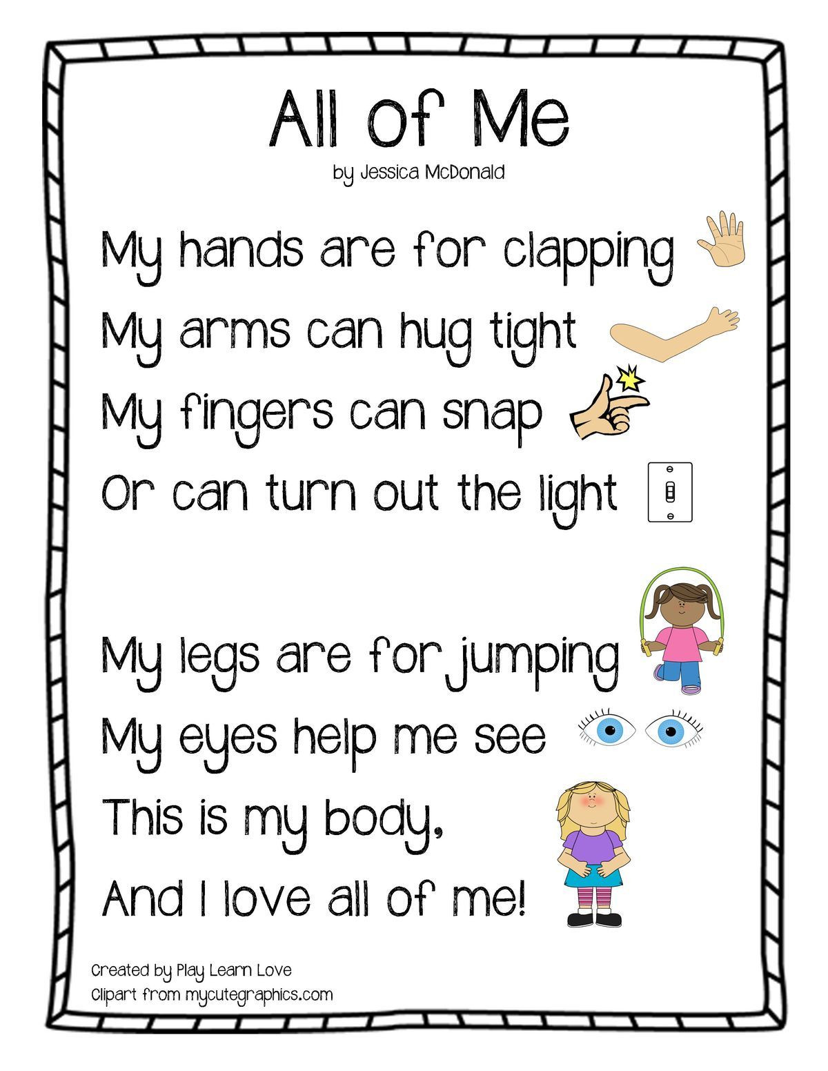 All About Me Lesson Plans All About Me My Body Lesson Plan