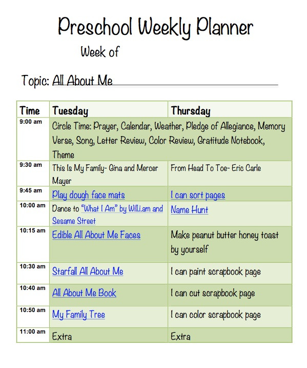 All About Me Lesson Plans All About Me Preschool Week