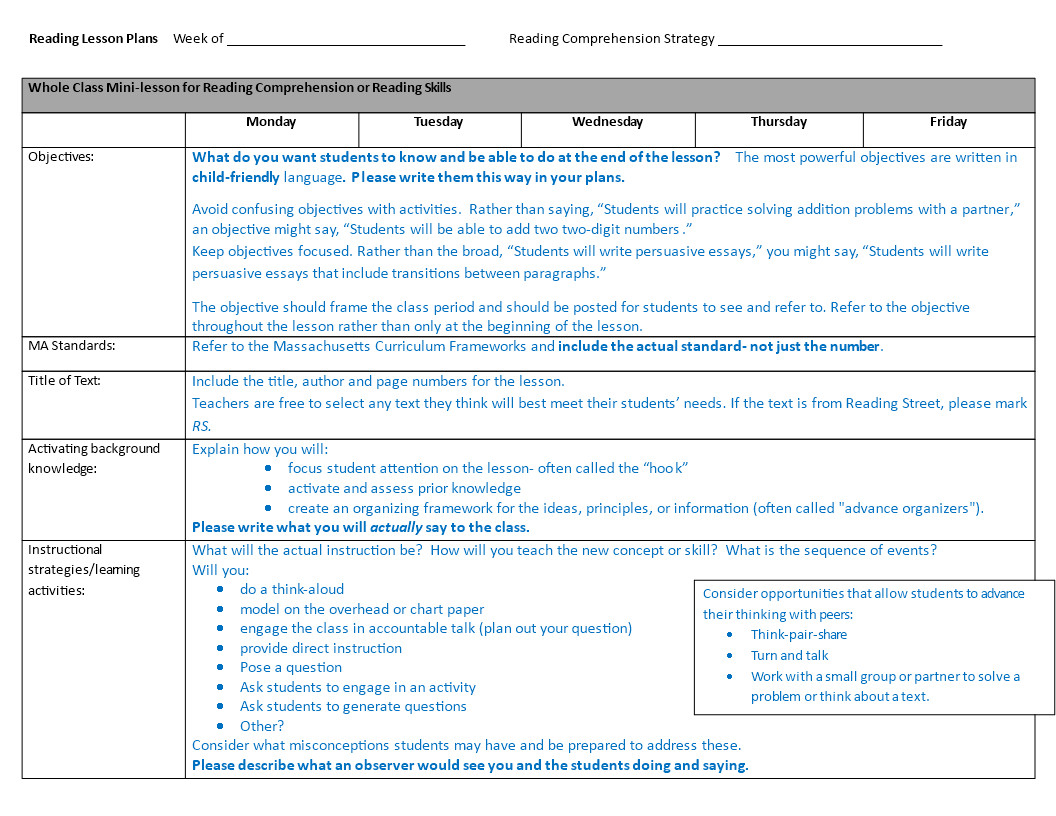 Annotated Lesson Plan Annotated Weekly Lesson Plan