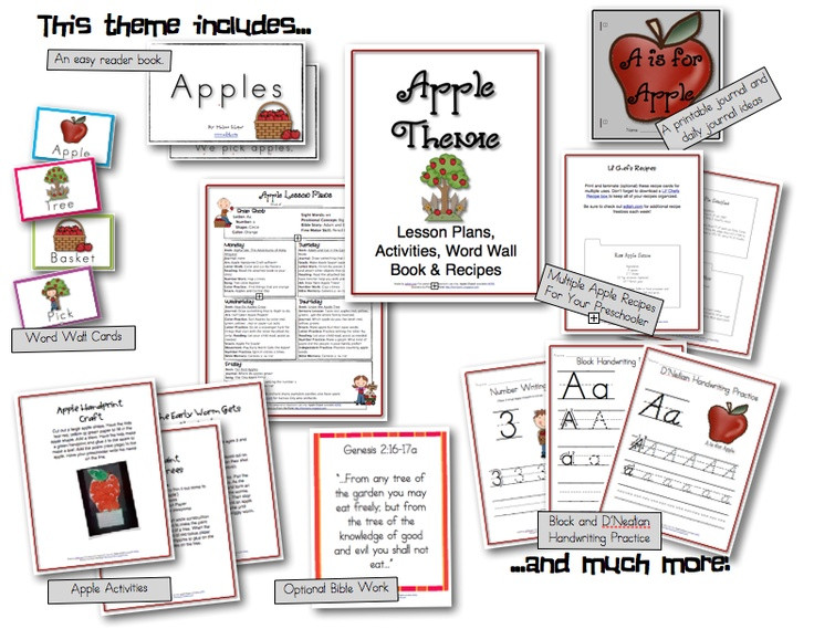 Apple Lesson Plans for Preschool Free Apple Preschool theme
