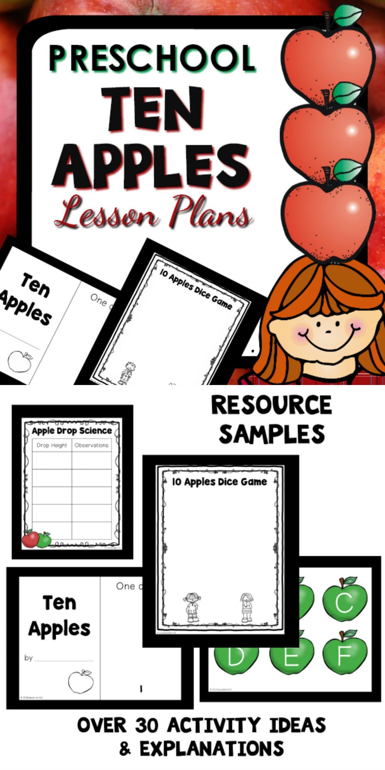 Apple Lesson Plans for Preschool Ten Apples theme Preschool Classroom Lesson Plans