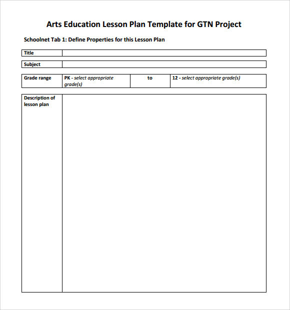 Art Lesson Plan Template Free 8 Sample Art Lesson Plan Templates In Pdf