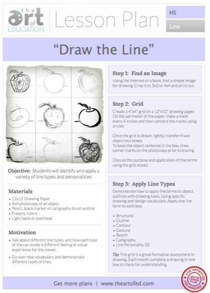 Art Lesson Plans Drawing the Line Free Hs Lesson Plan Download the Art Of Ed