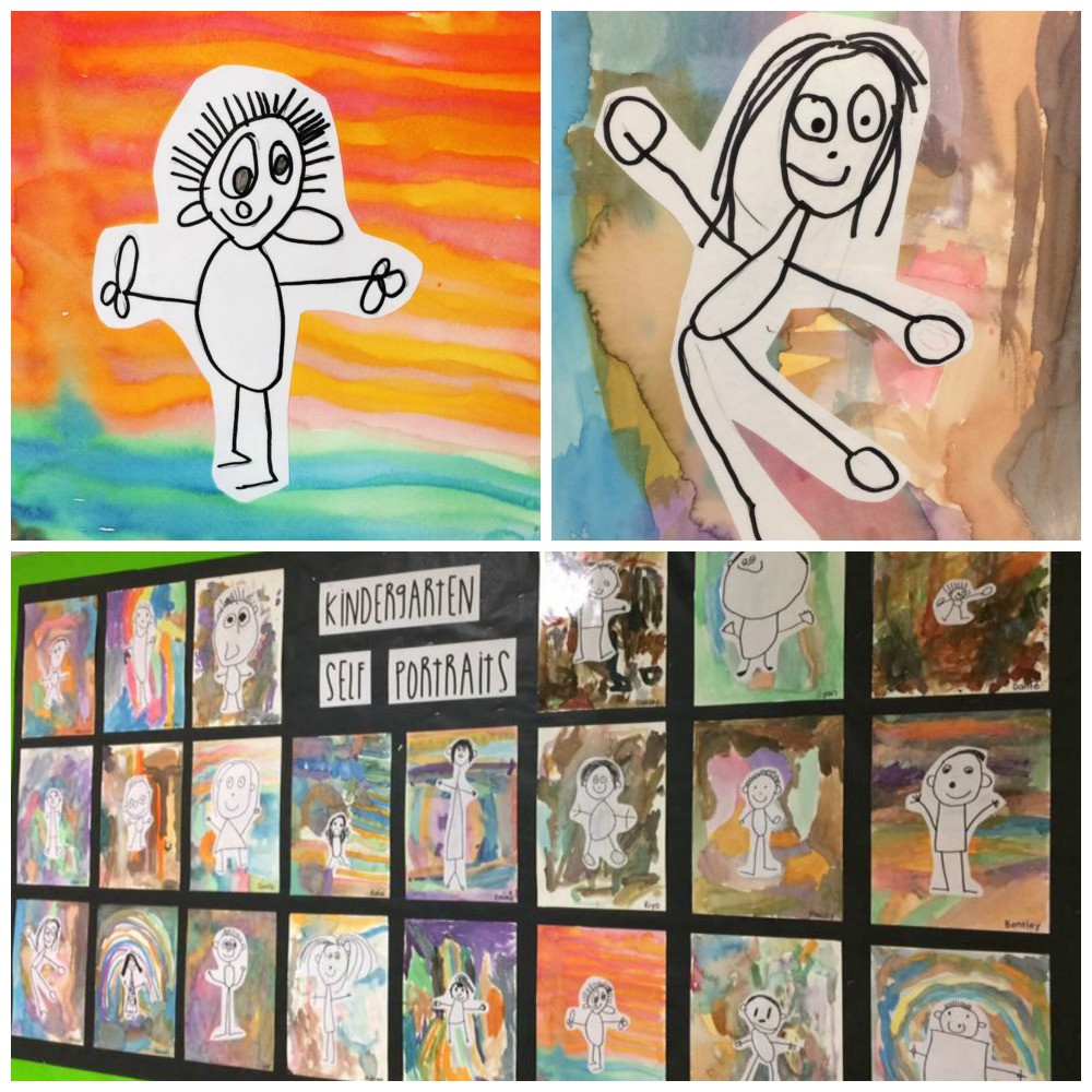 Art Lesson Plans for Kindergarten Kindergarten Self Portraits Drawing Painting Art Lesson