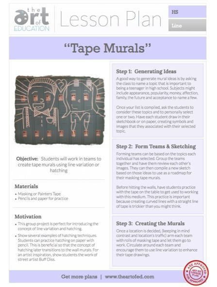 Art Lesson Plans High School Creating Tape Murals Free Lesson Plan Download