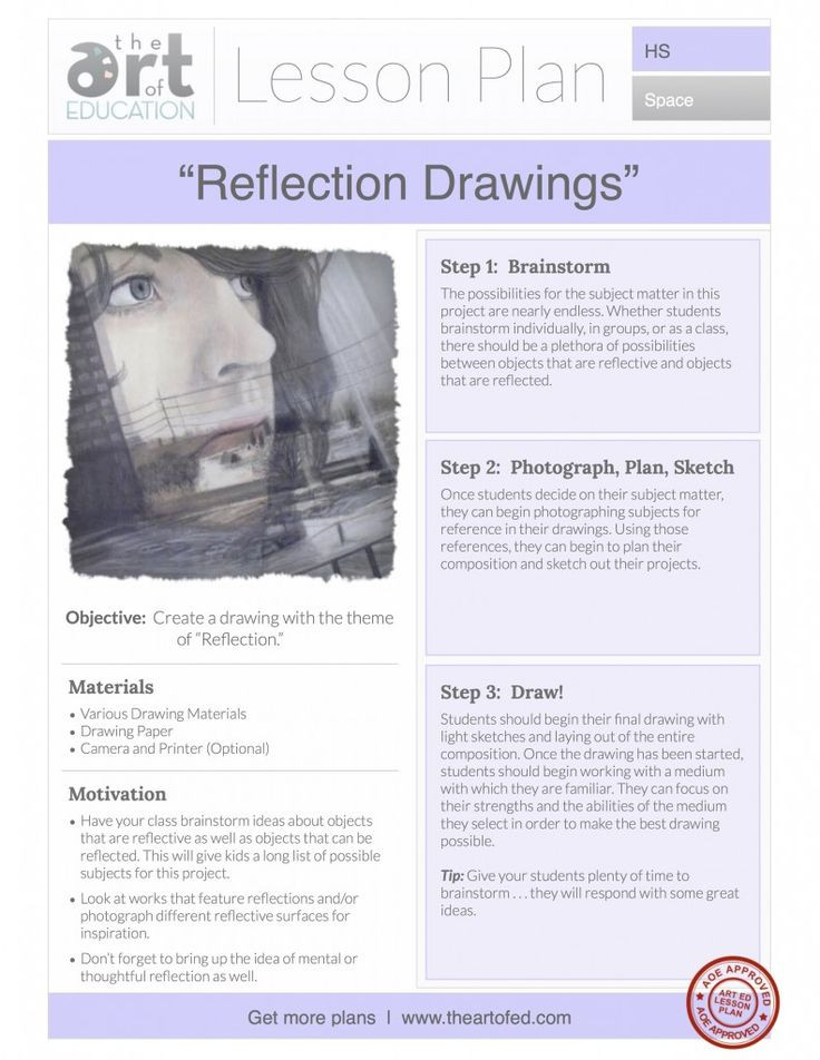 Art Lesson Plans High School Reflection Drawings Free Lesson Plan Download