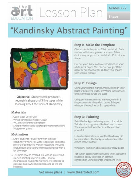 Art Lesson Plans Kandinsky Abstract Painting Free Lesson Plan Download