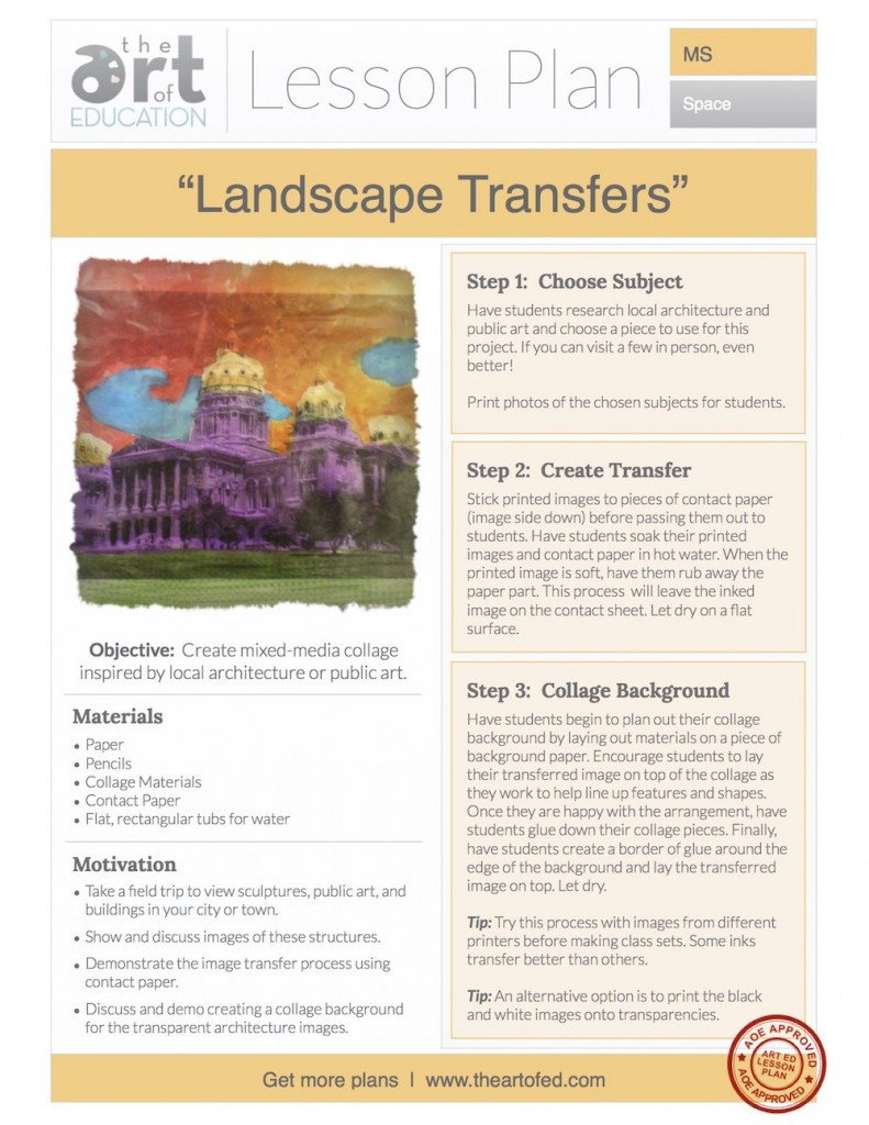 Art Lesson Plans Landscape Transfers Free Lesson Plan Download the Art Of Ed