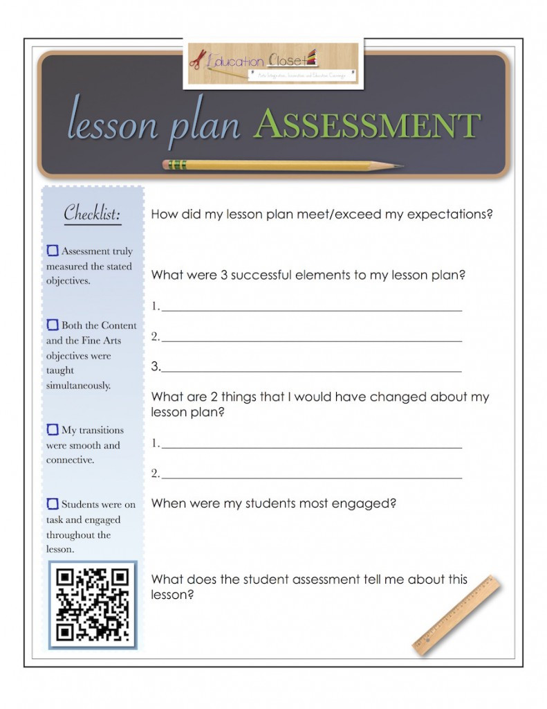 Assessment In Lesson Plan Downloadable Template Lesson Plan assessment