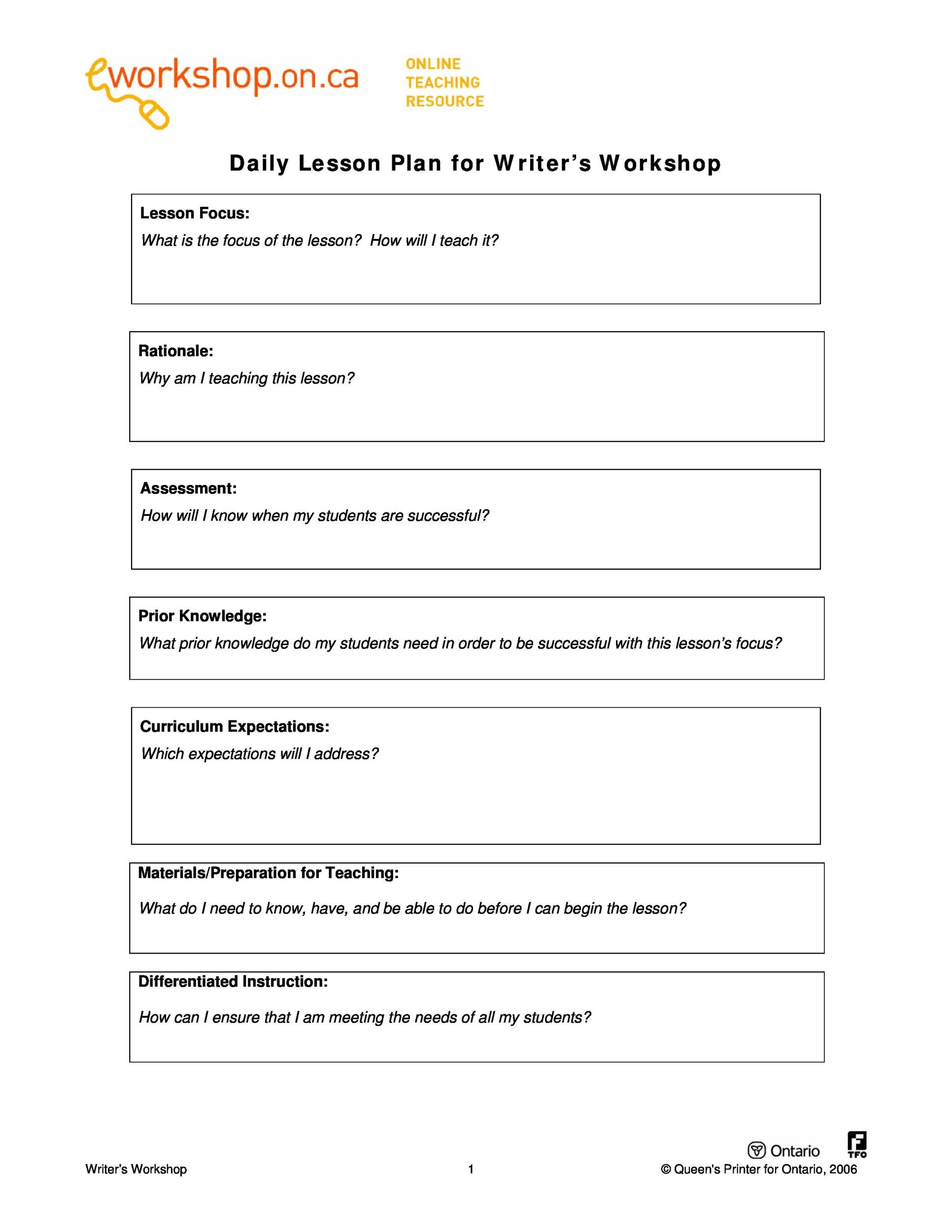 Basic Lesson Plan Template 44 Free Lesson Plan Templates [ Mon Core Preschool Weekly]