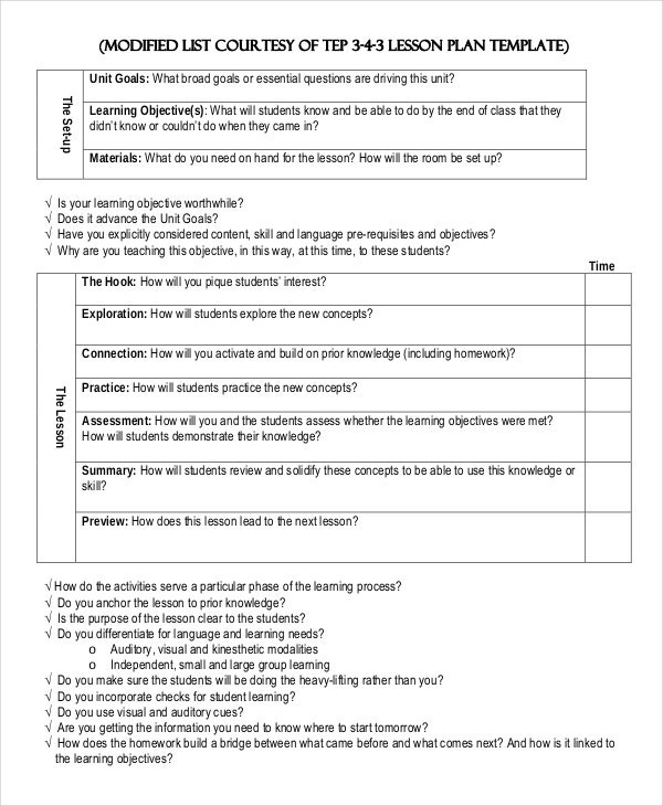 Basic Lesson Plan Template Lesson Plan Template 14 Free Word Pdf Documents