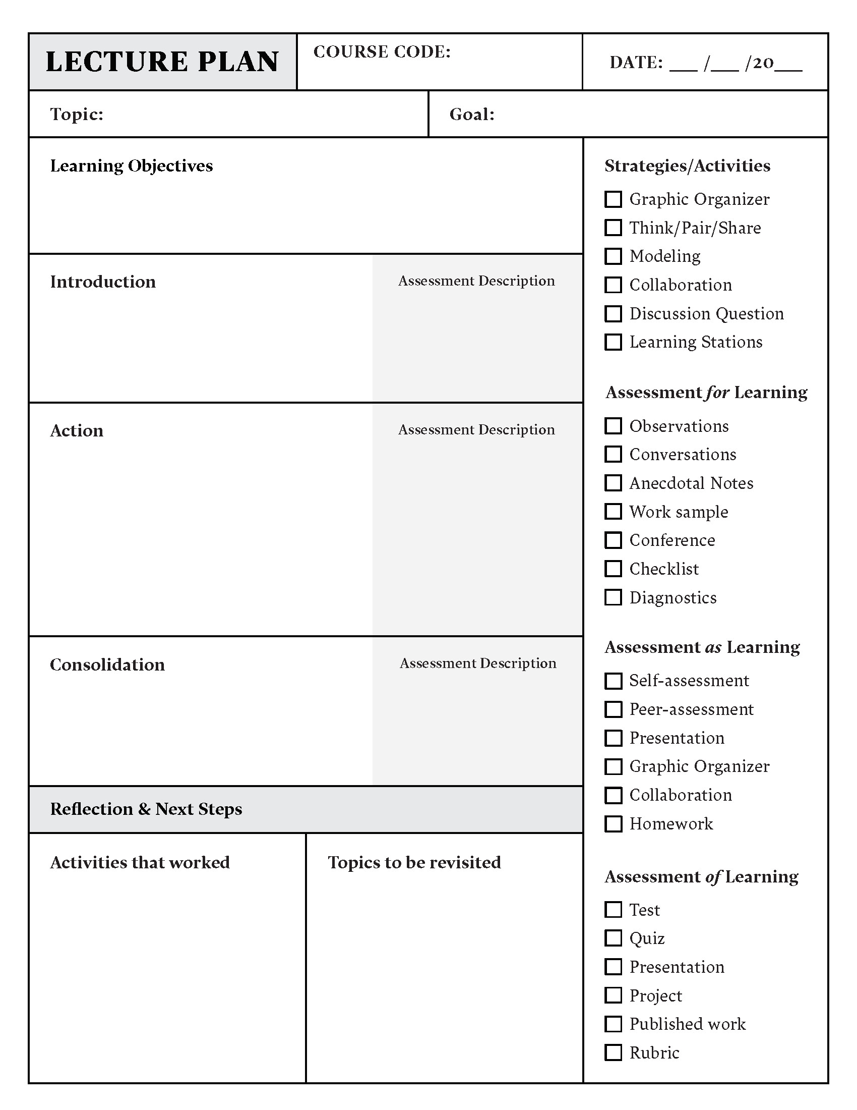 Basic Lesson Plan Template Lesson Plan Template Download In Word or Pdf