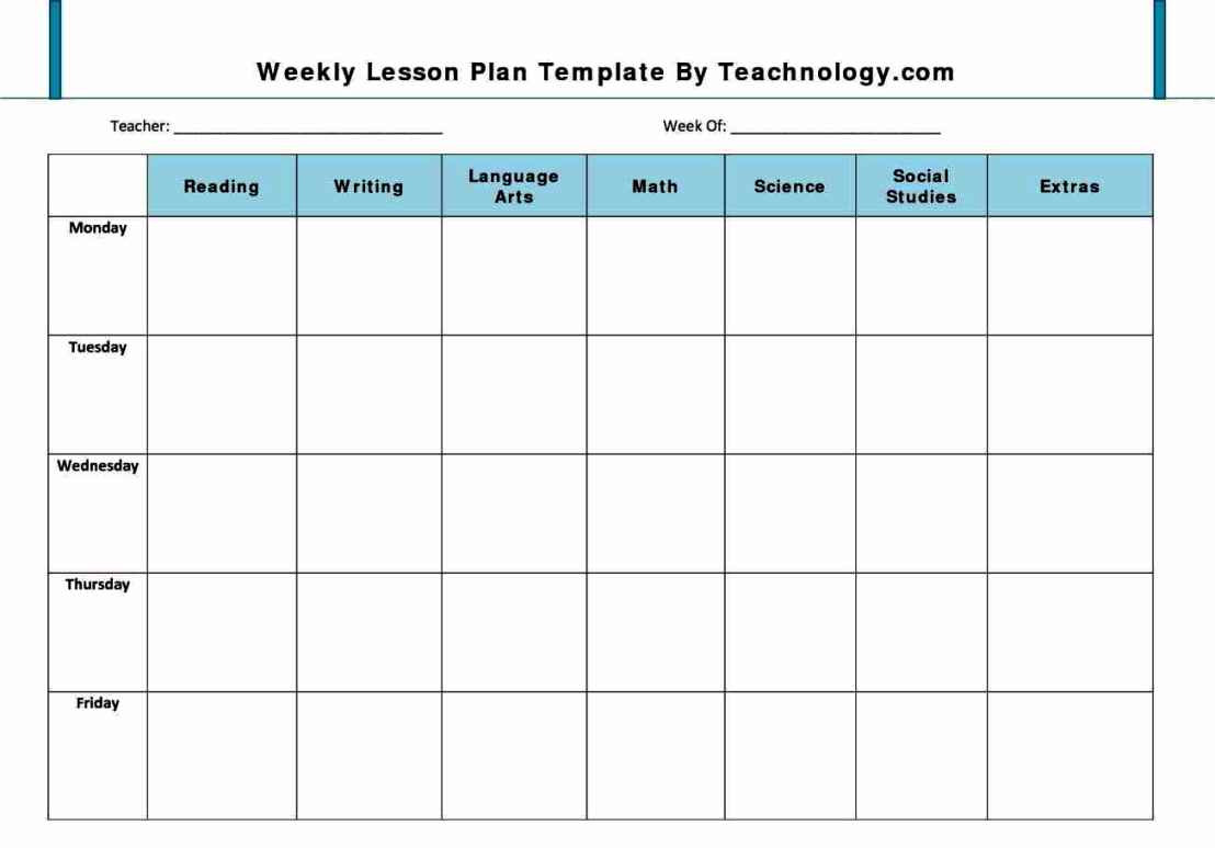 Basic Lesson Plan Template Lesson Plan Template for Preschool