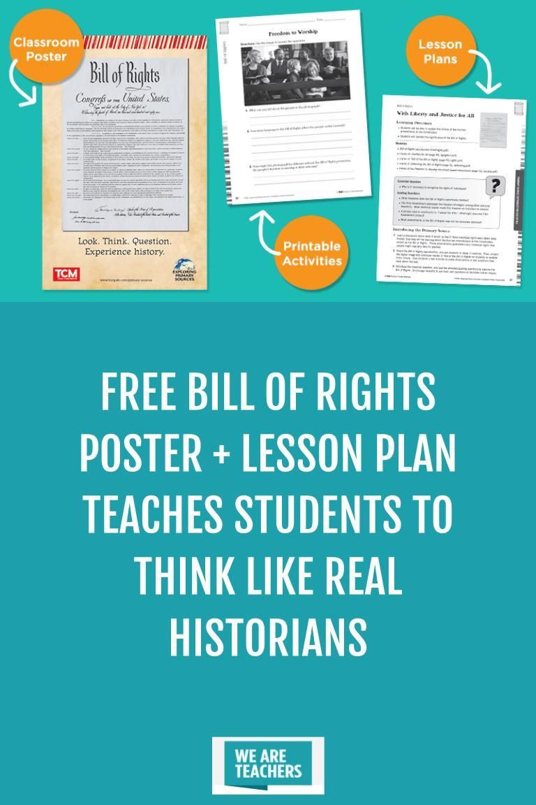 Bill Of Rights Lesson Plan This Free Bill Of Rights Poster Lesson Plan Teaches