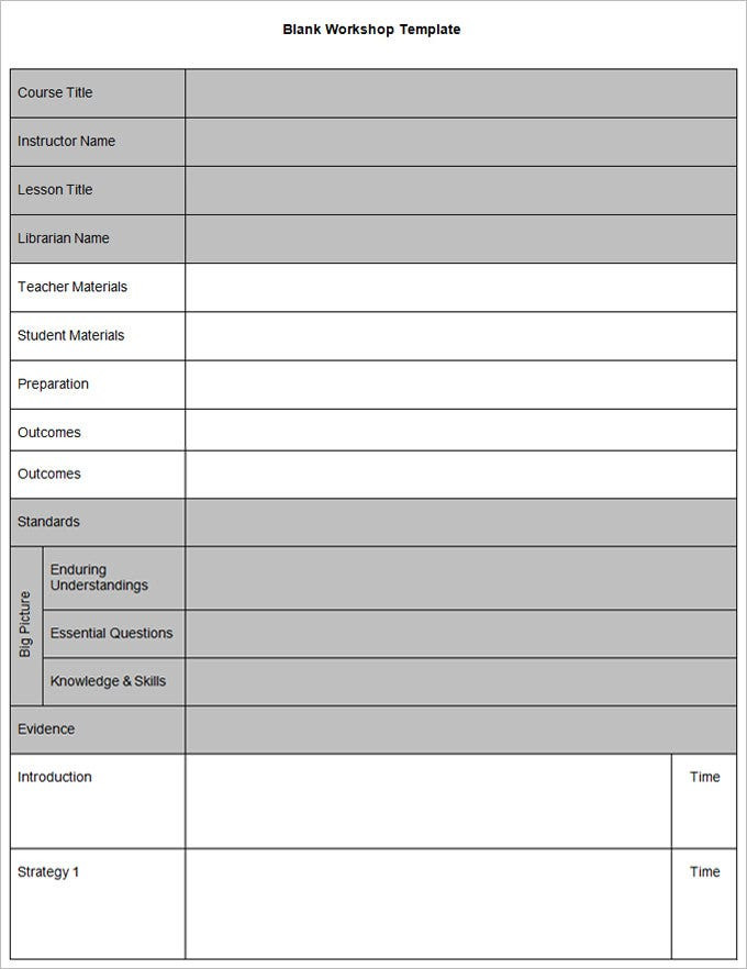 Blank Lesson Plan Template Blank Lesson Plan Template 3 Free Word Documents