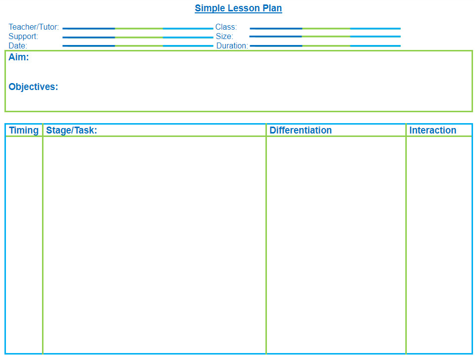 Blank Lesson Plan Template Very Simple Blank Lesson Plan Template for Secondary