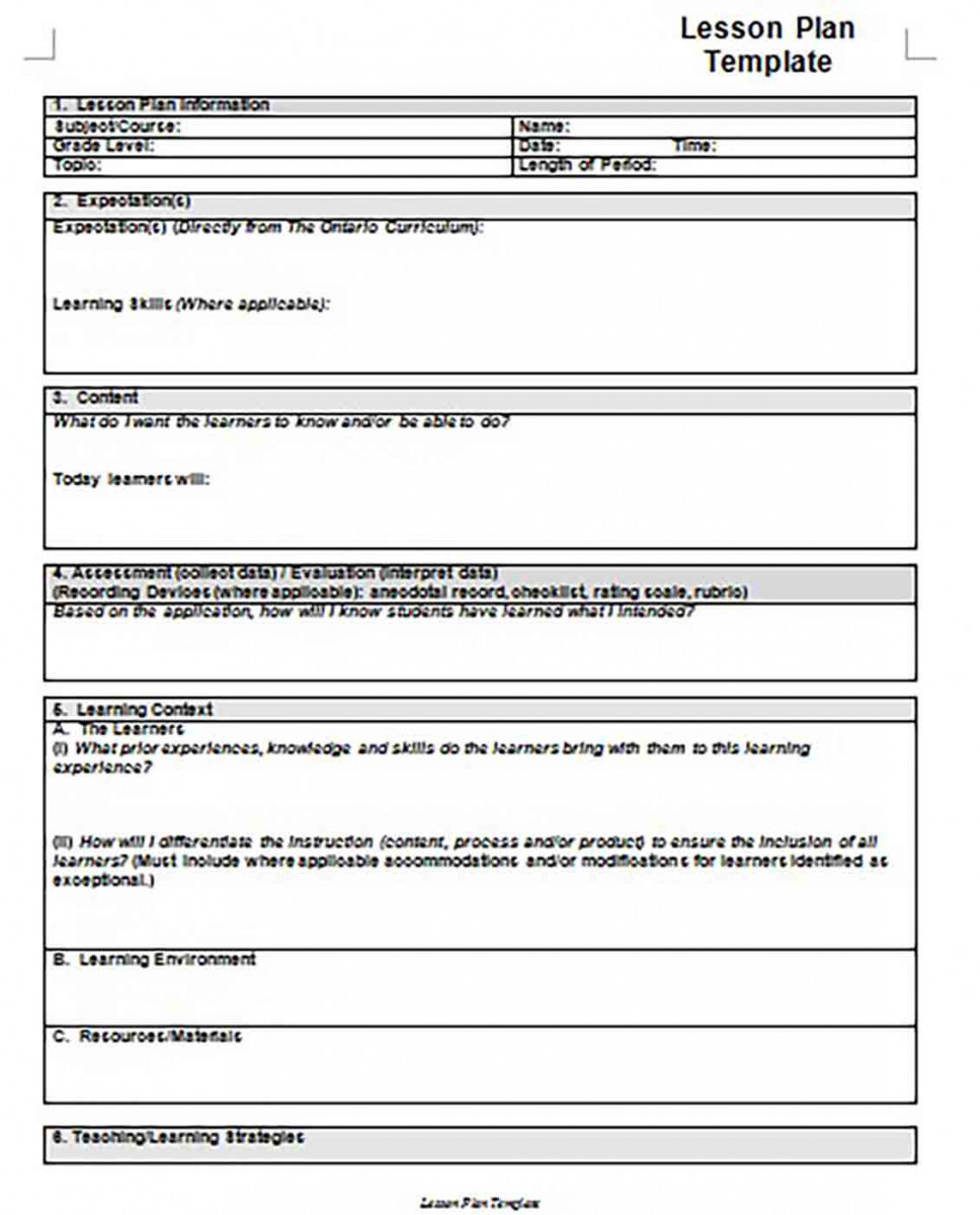 Blank Lesson Plan Template What to Include In the Lesson Plan Template for the Best