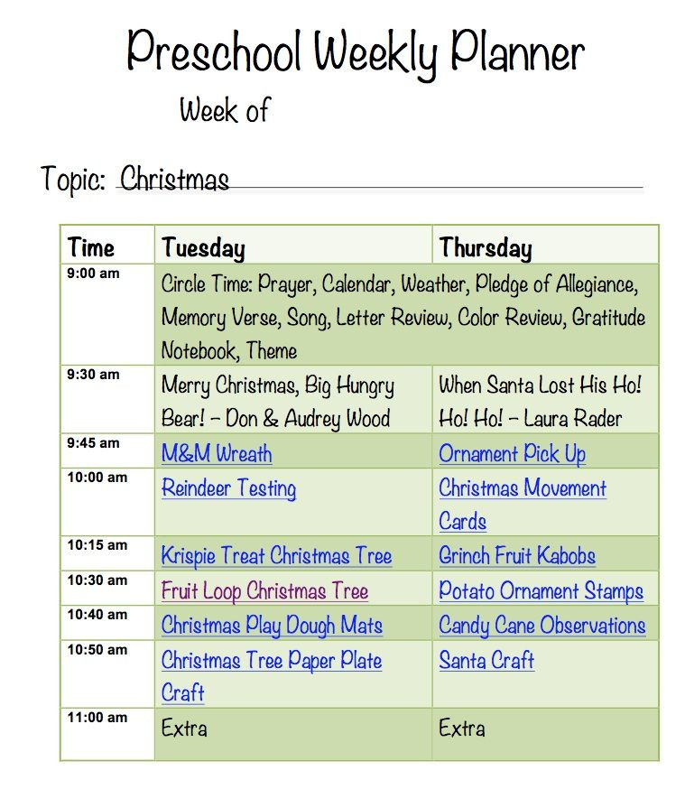 Christmas Lesson Plans Christmas theme Preschool Week with Printable Lesson Plan