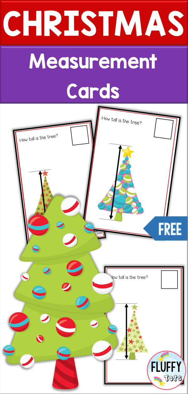 Christmas Lesson Plans for Preschoolers Christmas Measurement Card Free 4 Measurement Cards