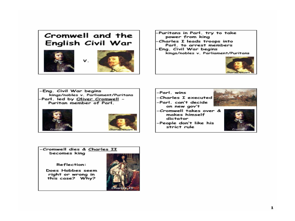 Civil War Lesson Plans Cromwell and the English Civil War Lesson Plan for 7th