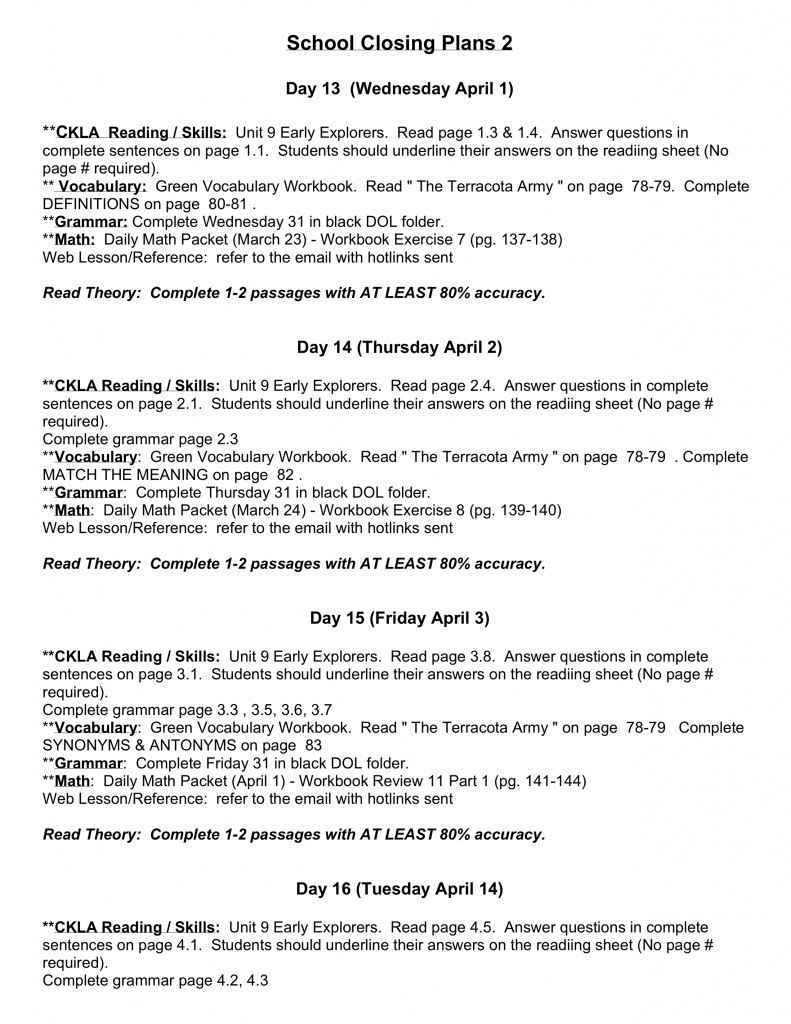 Closure In Lesson Plan School Closure Lesson Plans Part 2