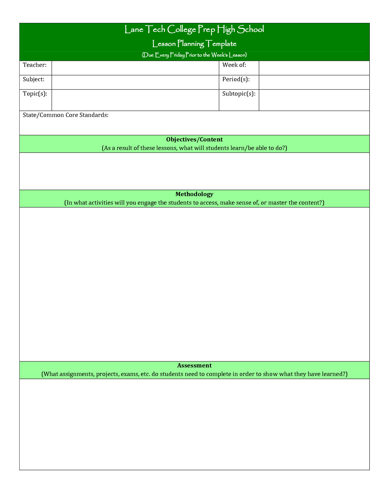 College Lesson Plan Template College Lesson Plan Template Printable