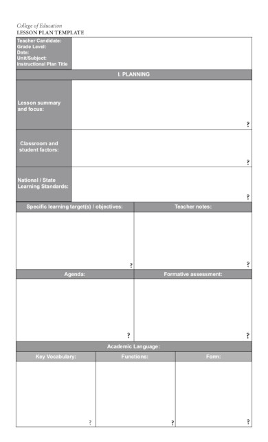 College Lesson Plan Template Free 10 College Lesson Plan Examples &amp; Templates