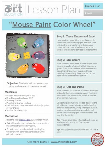Colors Lesson Plan &quot;mouse Paint&quot; Color Wheel Free Lesson Plan Download the