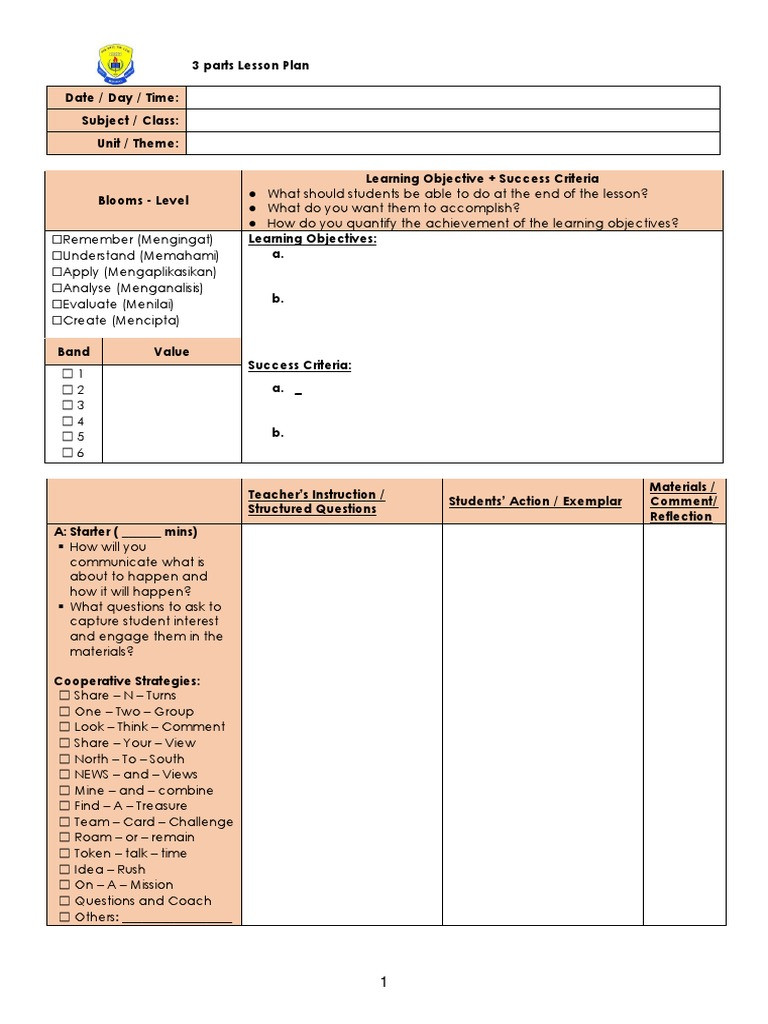 What Are The Three Most Important Parts Of A Lesson Plan