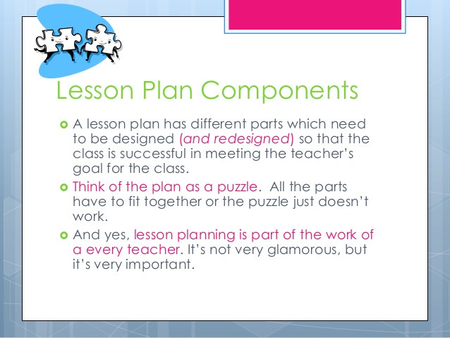 Components Of Lesson Plan Lesson Plan Basics