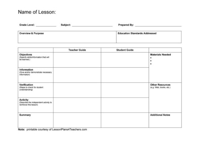 Creating A Lesson Plan 20 Lesson Plan Templates Free Download [word Excel Pdf]