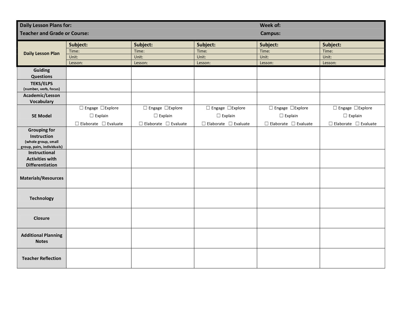 Daily Lesson Plan Daily Lesson Plan Template Fotolip