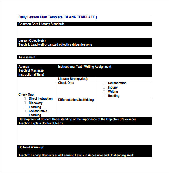 Daily Lesson Plan Template Free 11 Sample Daily Lesson Plan Templates In Pdf